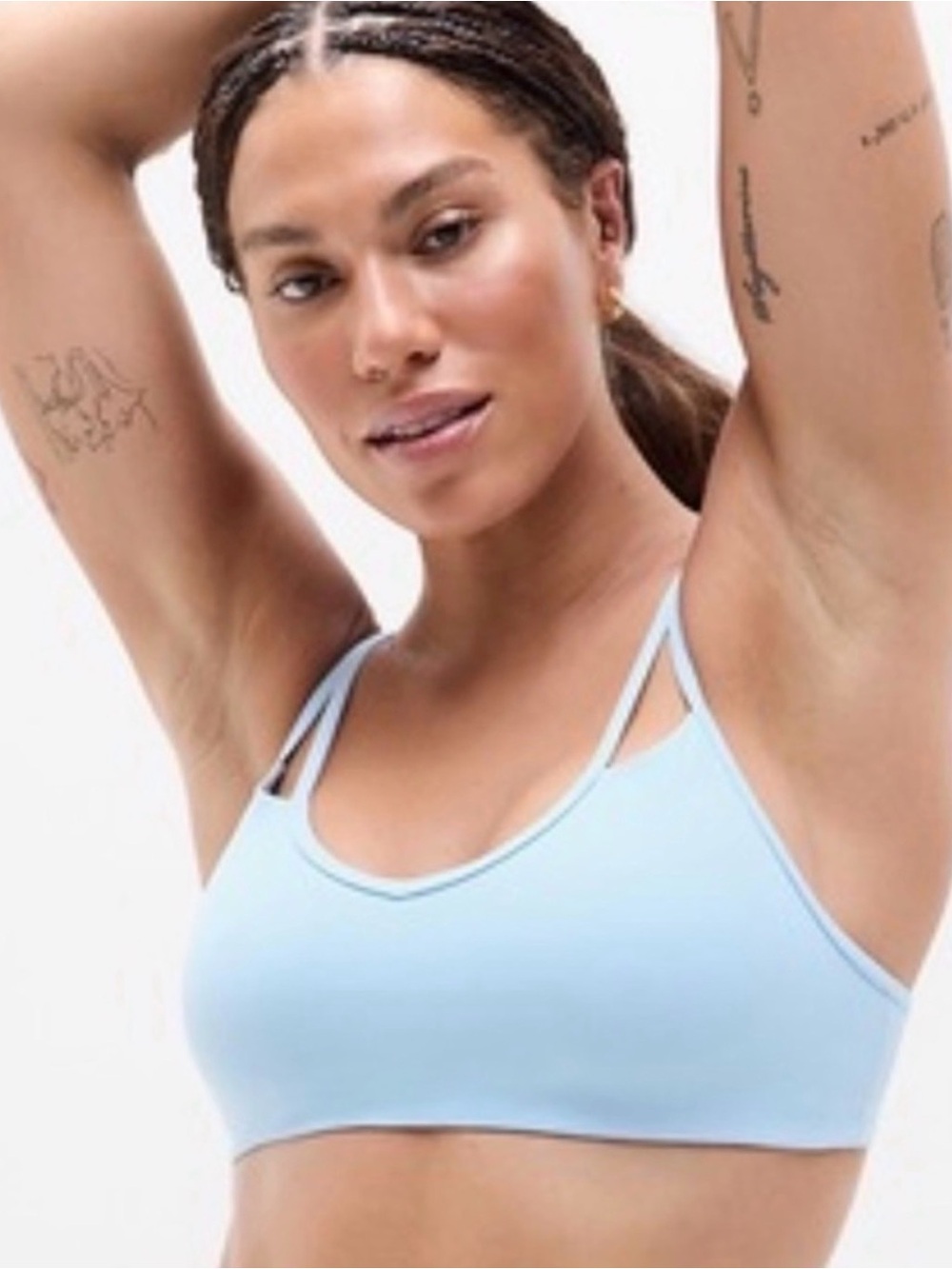 Athleta Cut Out Bra Extra Small Mist Blue .  A-C. New with tags